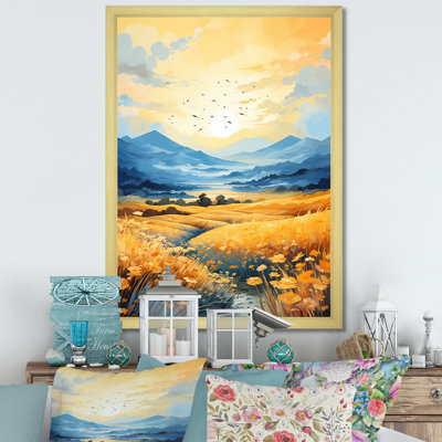Grain Meadow Vista Sunset - prairie, art mural