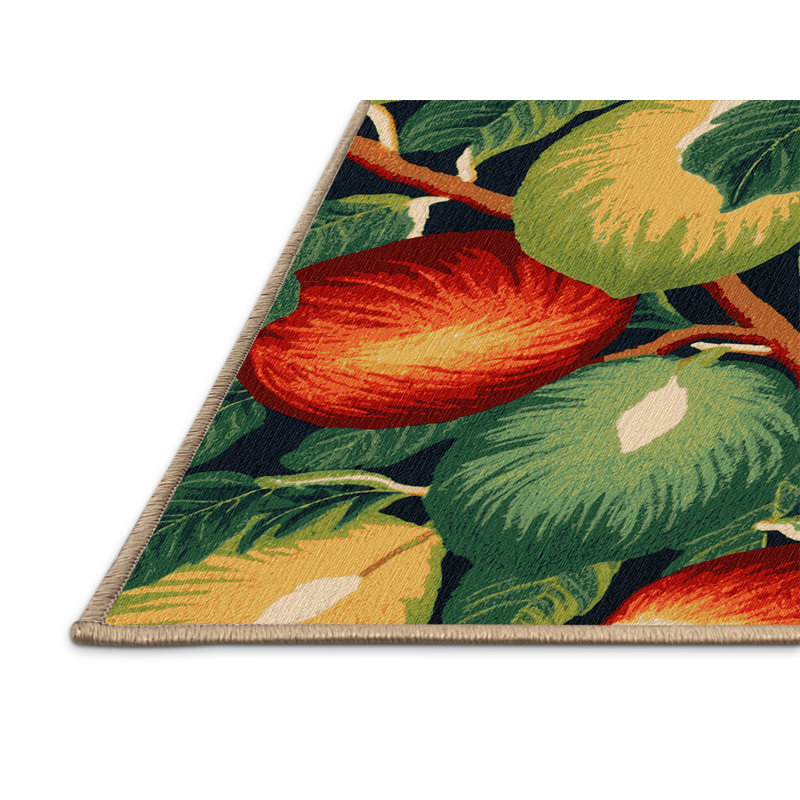 Washable Guava Hawaiian Area Rug, Round 4'