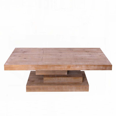 Farmhouse Rustic Wood Coffee Table for Living Room