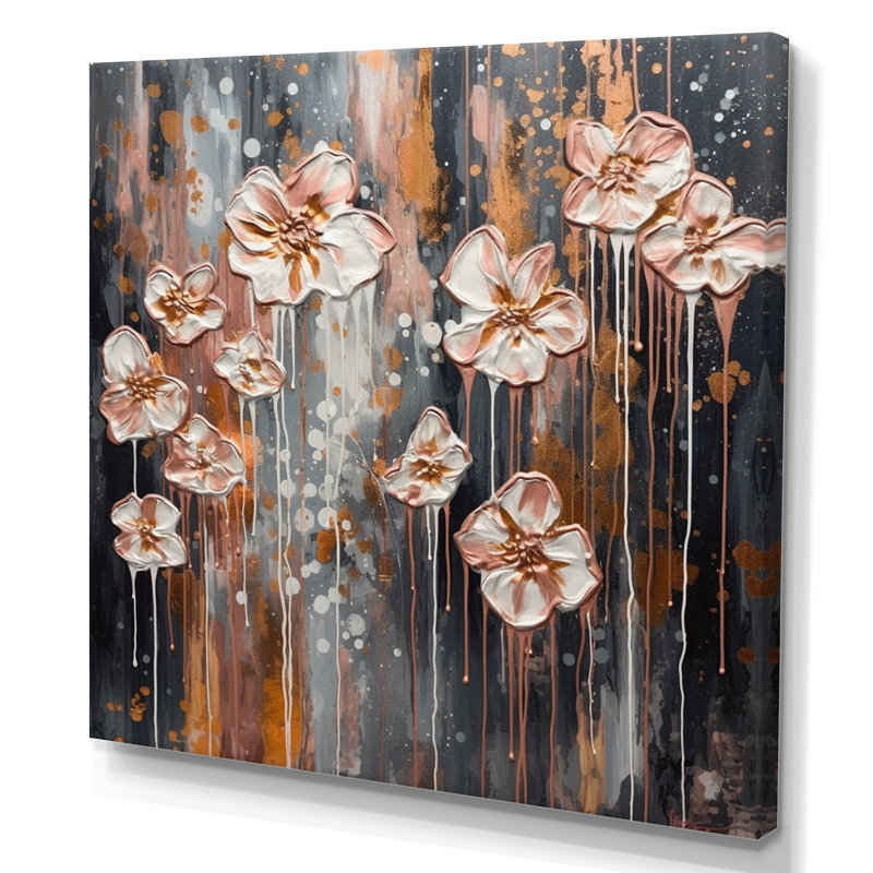 «Pink Roses In Bloom», reproduction sur toile, H 36 po x l 36 po x P 1,5 po, Toile tendue