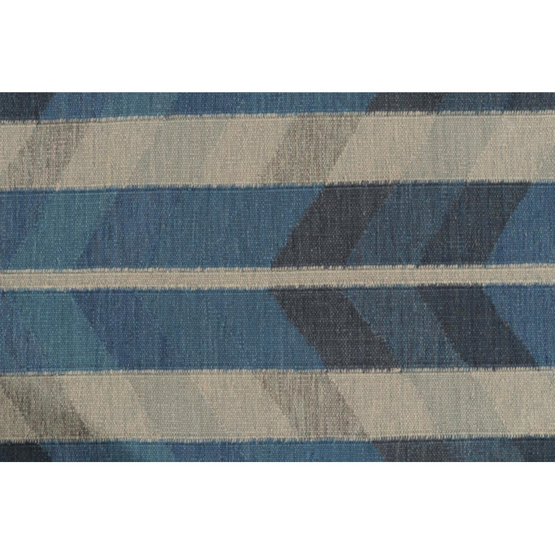 Scandinavian Wool Chevron Area Rug, Recatangle 5' x 7'