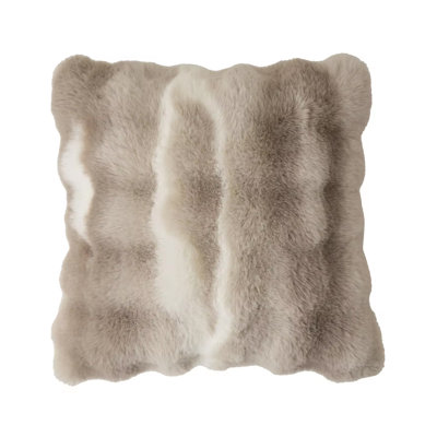 Brown Plush Fluffy Luxury Faux Fur Decorative Throw Pillow Cover 18" W X 18" L