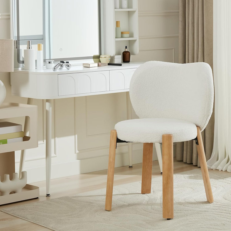 Fauteuil d'appoint confortable, fauteuil de maquillage, Blanc