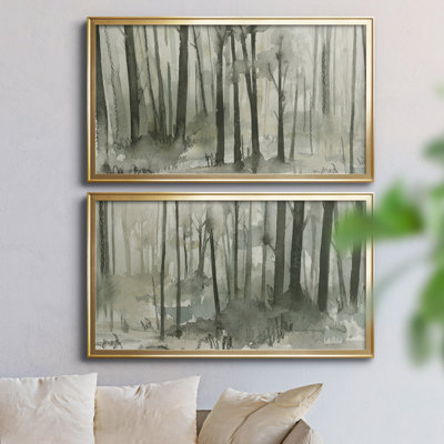 Into The Woods I - Ensemble de 2 peintures sur toile encadrées