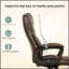 Fauteuil de direction en polyuréthane avec hauteur réglable et roulettes pivotantes, chaise de bureau ergonomique à haut dossier pour la maison et le bureau