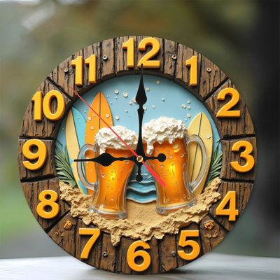 beach beer surf clock