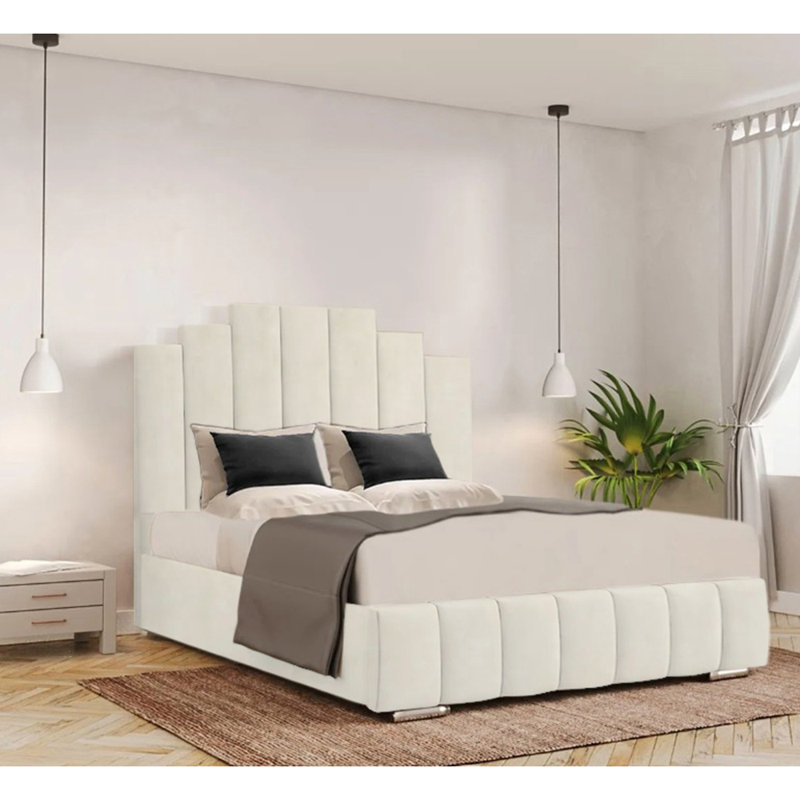 Chazlynn Upholstered Bed, Single (3'), Cream