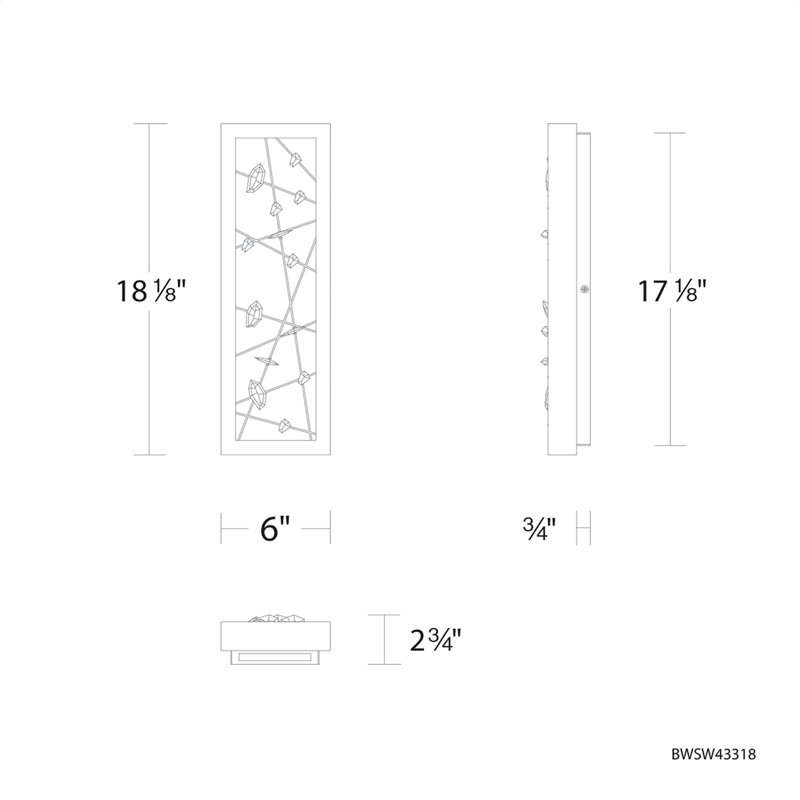 Dreamcatcher LED Wall Light, 18.13" H x 6" W x 2.75" D, 19 W