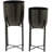 2 - Piece Metal Dome Indoor Outdoor Planter with Removable Stand Set-257535184
