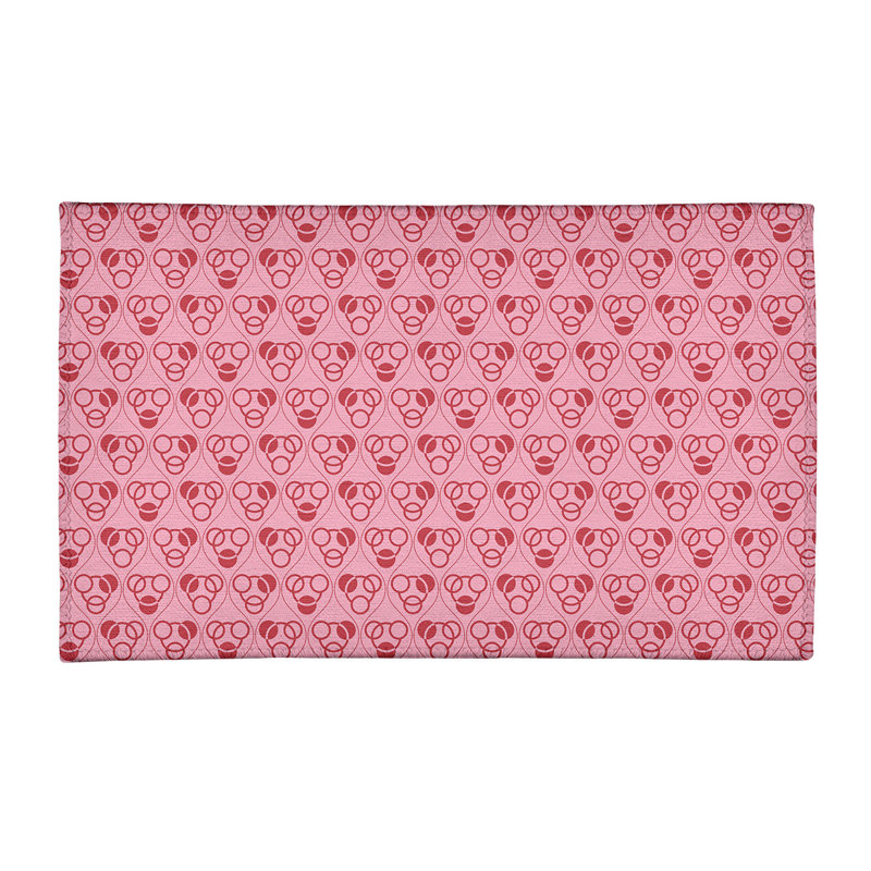 Tapis rose/rouge fait main géométrique, Rectangle 3 pi x 5 pi