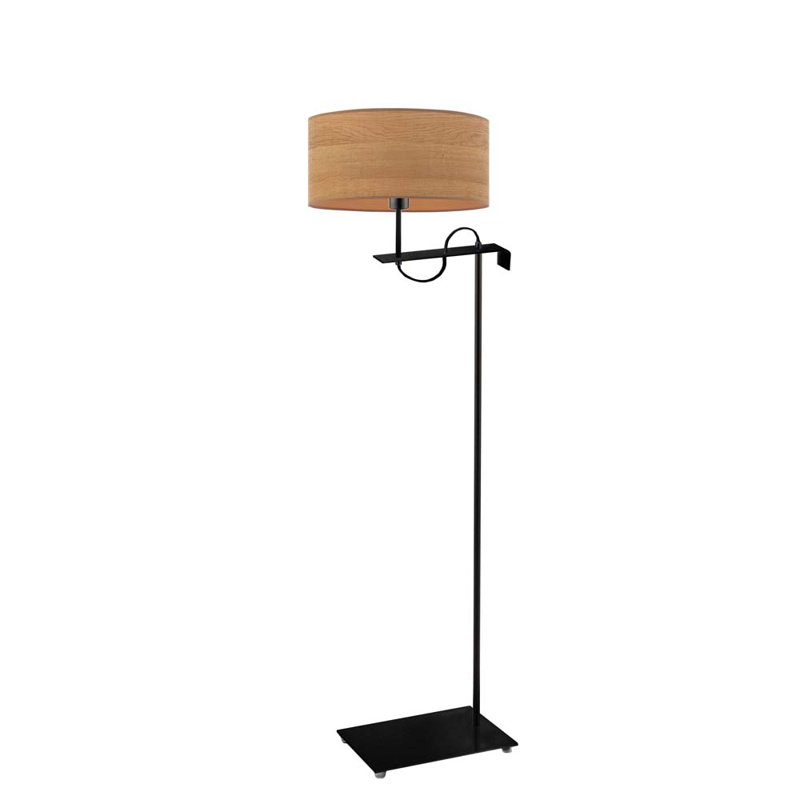 Birglinde 160cm Swing Arm Floor Lamp, Black, Wheat