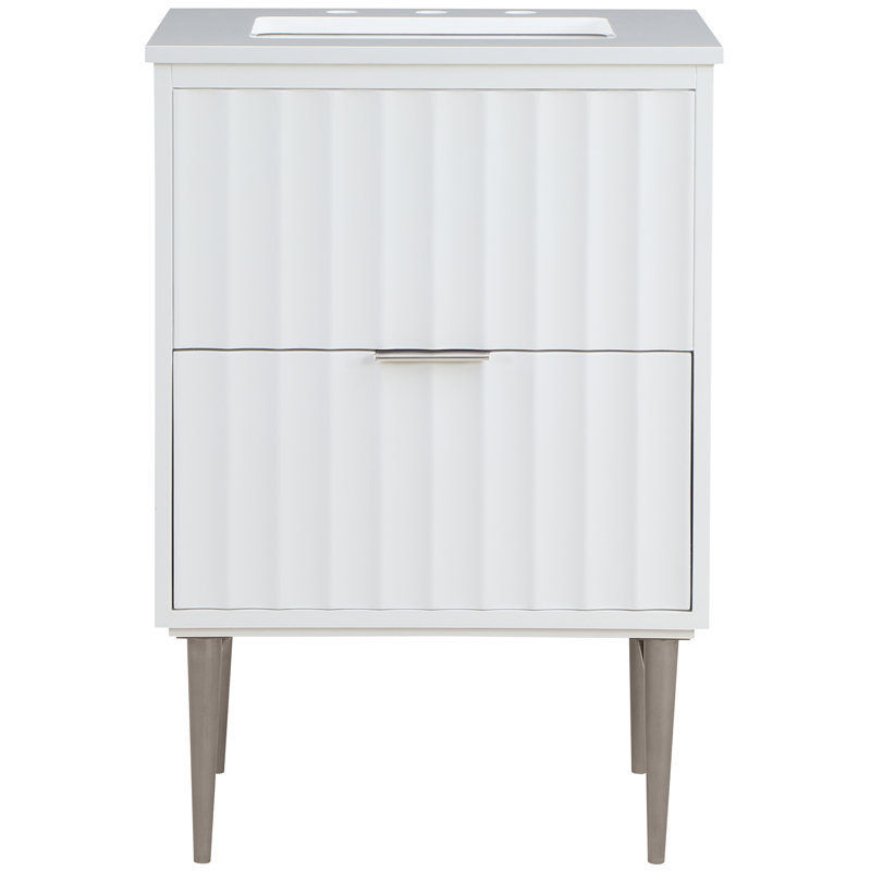Meuble-lavabo autoportant Miha, Chrome chrome
