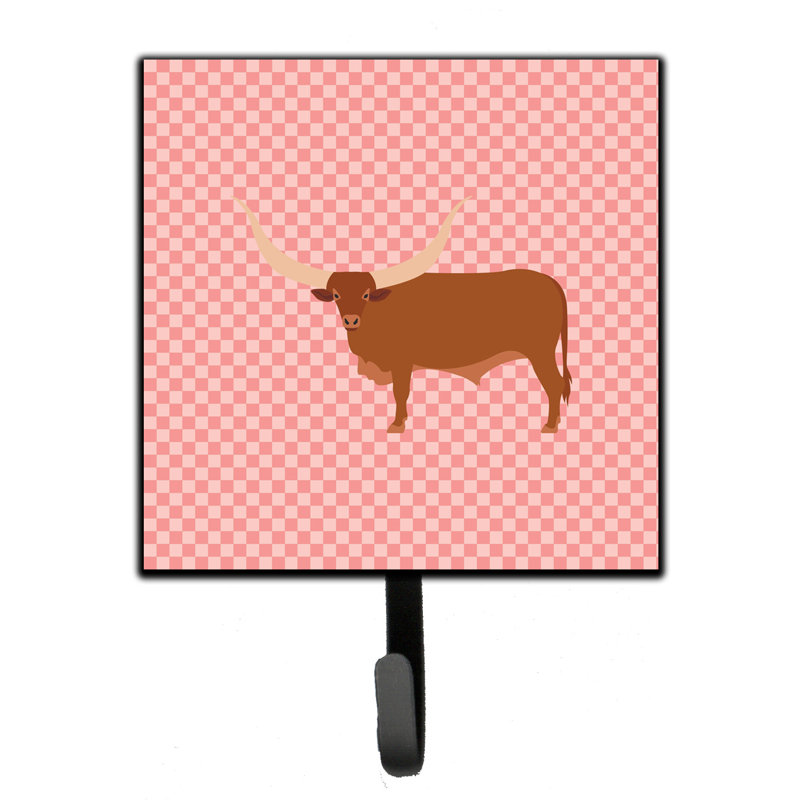Tunc Metal Wall Organizer with Key Hooks, Pink
