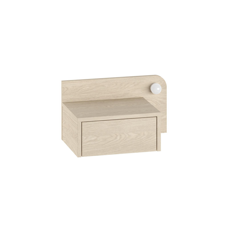 52cm W Manufactured Wood Bedside Table, Light Oak