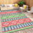 Outdoor Area Rug 8' x 10', Reversible Woven Polypropylene with Waterproof Finish, Geometric Pattern Patio Mat for Deck, Porch, Backyard or Beach-558808566-558808562