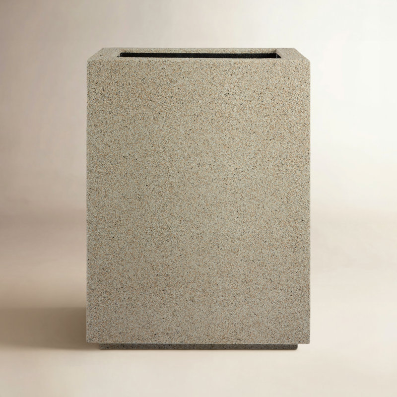 Langer Tall Lightweight Outdoor 23" x 18" x 30" Column Planter Box, Sandstone Granite