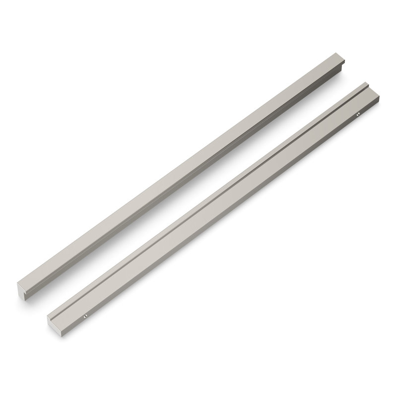 Glossy Nickel Modern Kitchen Cabinet Handles, 5-1/16" 10-Pack
