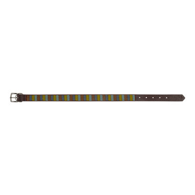 Collier pour chien en cuir perlé Jabulani - ruisseau de montagne