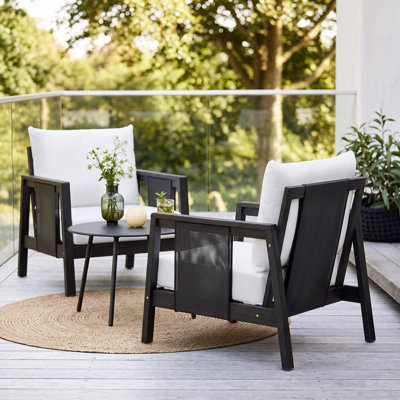 Calera Modern Coastal Acacia Wood Outdoor Club Chair with Outdoor Mesh Accents and Water-Repellent Cushions