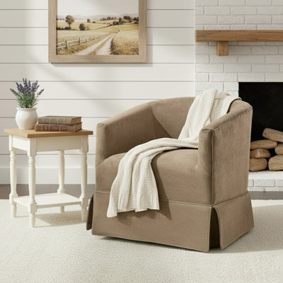 Upholstered Swivel Barrel Chair