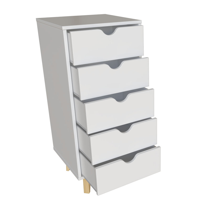 Commode pour la lingerie 5 tiroirs Bobbi-Rose, Blanc