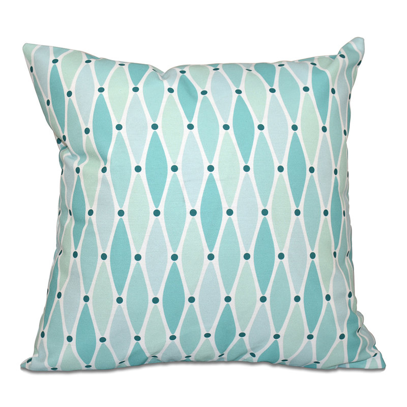 Beach Vacation Throw Pillow, Aqua, 20" H x 20" W