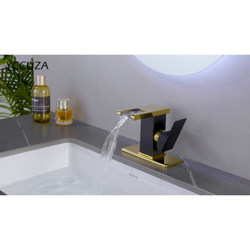 Chrome LED Waterfall Bathroom Vessel Sink Faucet with Pop-Up Drain