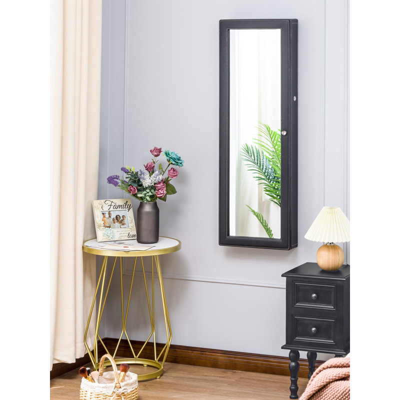 Armoire à bijoux murale avec miroir Grimmage, Noir