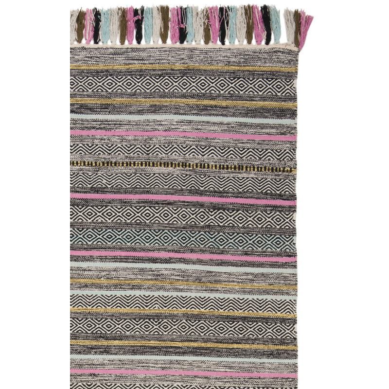 Montauk Hand Woven Cotton Striped Rug, Rectangle 5' x 8'