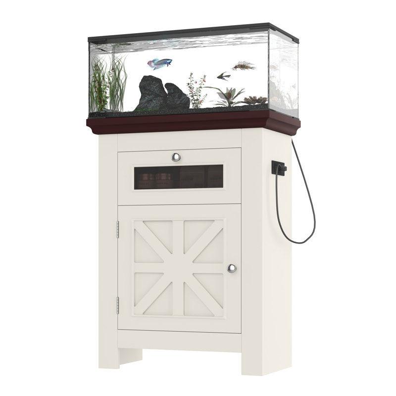 Support d'aquarium 10-15 gallons, support d'aquarium avec prises de courant, armoire de rangement et tiroir