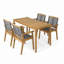 Ensembles de salle à manger de patio moderne, 5 pièces d'extérieur compacts en bois d'acacia