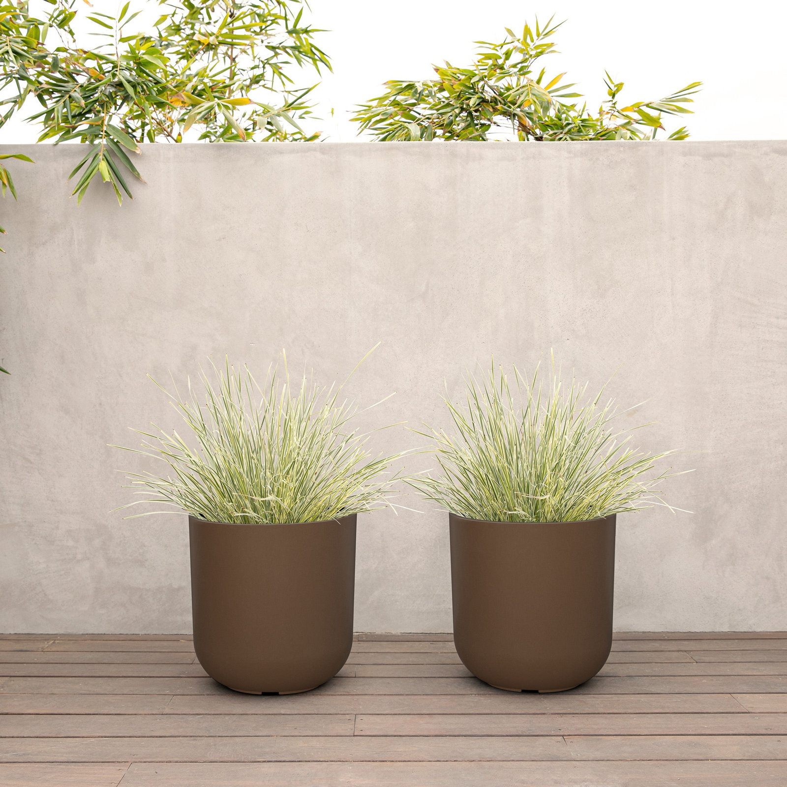 Mason Series Kona Planter, 2, Espresso, 15.25" H x 15" W x 15" D