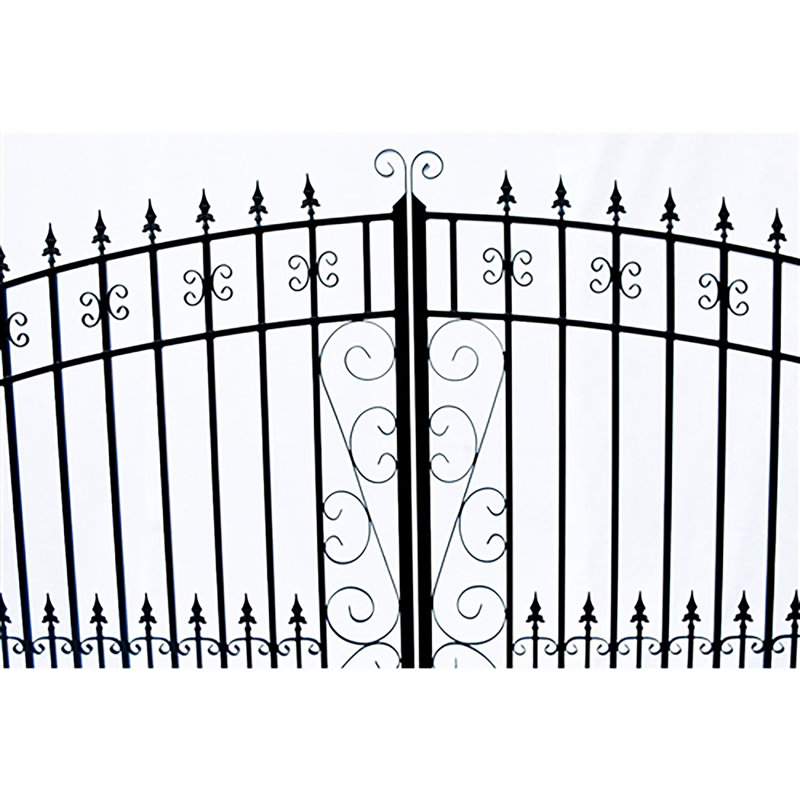 Automated Steel Dual Swing Driveway Gate and Gate Opener Complete Kit – Venice Style, 6' H x  16' W