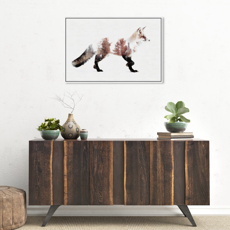 The Fox - reproduction d'impression, Toile blanche encadrée, H 20 po x l 30 po x P 1,5 po