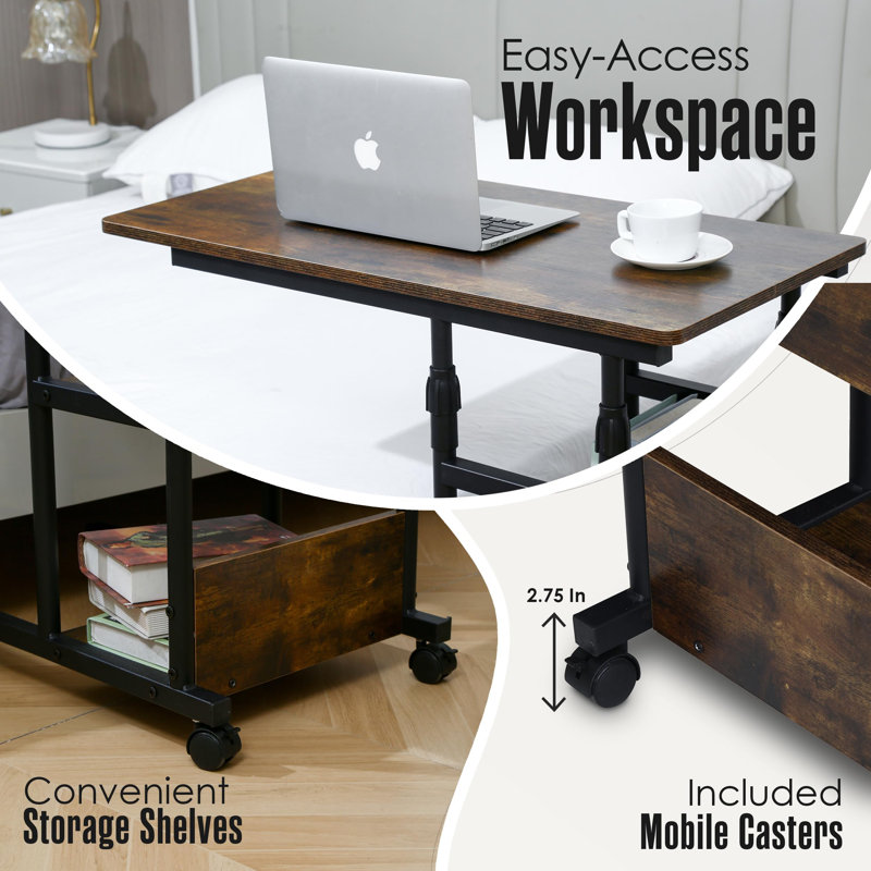 Rolling Bedside Table, Rolling Desk For Bed, C Table End Table, C Shaped Side Table, Over Bed Table, Adjustable Side Table, Bedside Desk, Bed Table With Wheels, Adjustable Couch Table, C Desk, Mobile