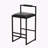 Faux Leather Upholstered Metal Bar Stools Set with Back-1998184799