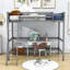 Lit mezzanine simple en bois avec échelle-1444031918