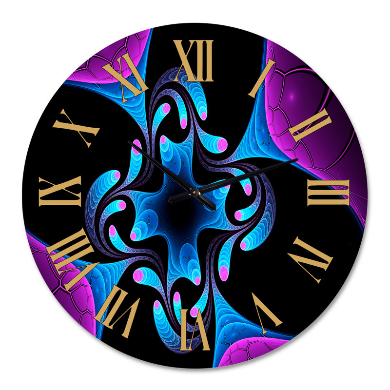 Fractale portail magique - horloge murale moderne, Surdimensionné