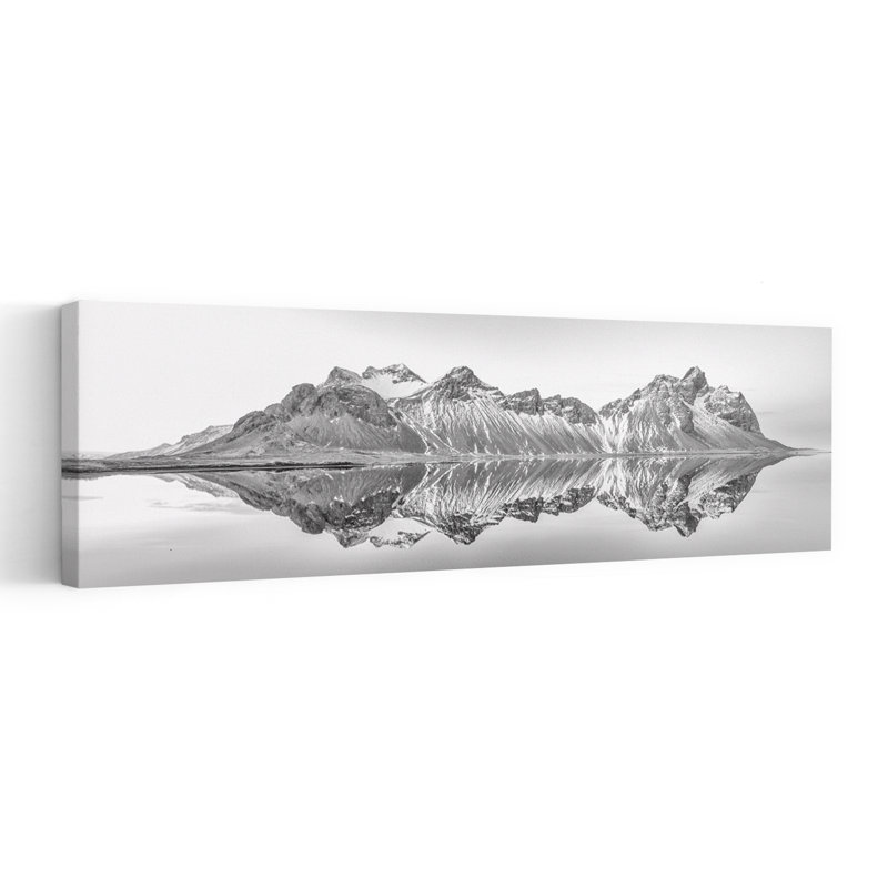 Dramatic Mountain Reflections Dramatic Serene Tranquil Landscape Mountain, art mural, H 48 po x l 16 po
