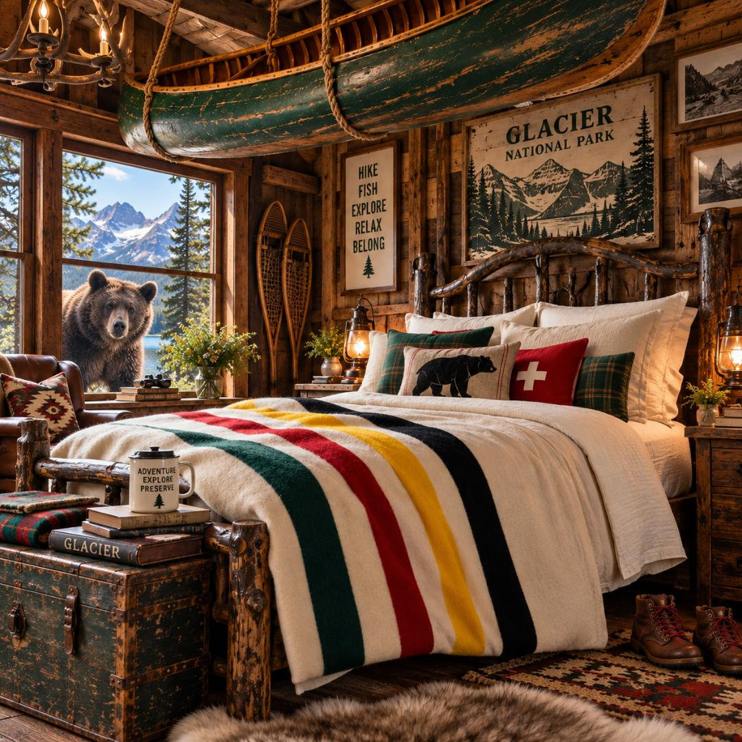 National Parks Wool Throw Blanket, 80" W x 90" L