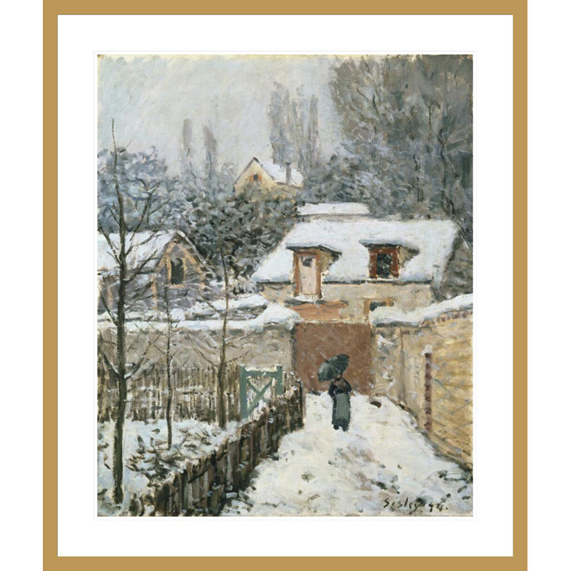 «Snow at Louveciennes» par Alfred Sisley, impression giclée sur cadre, H 39,5 po x l 33,5 po