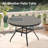 All - Weather Outdoor Round Coffee Table For 4 6, Black Steel With Umbrella Hole, Modern Style Deck And Poolside Dining 6 People, Design Lawn-356554442