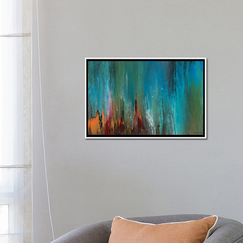 Son de l'eau - reproduction d'art murale - toile encadrée, H 18 po x l 26 po, Blanc