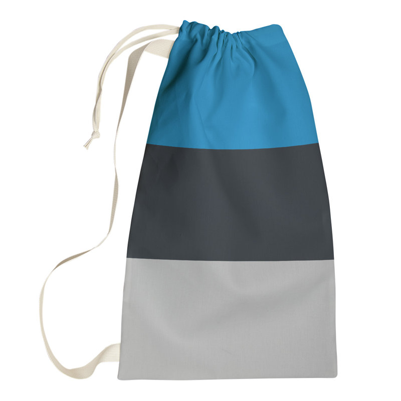 Boston Fabric Laundry Bag with Handles, Medium (36" H x 28" W), Silver Accent