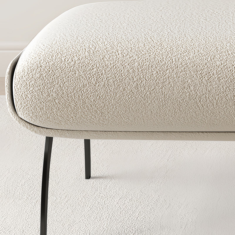 Banc rembourré Tabathe Sherpa, H 17,71 po x l 47,24 po x P 17,71 po, Blanc cassé