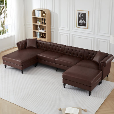 135.8" Wide Left Hand Facing Sofa & Chaise With Ottoman