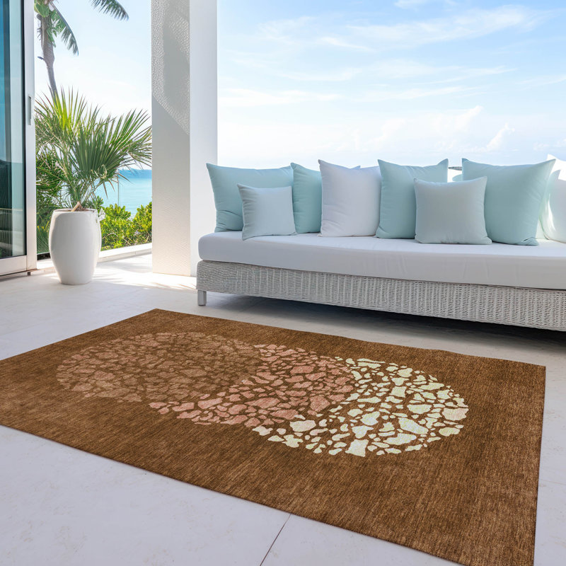 Abstract Indoor / Outdoor Rug, Rectangle 5' x 7'6"