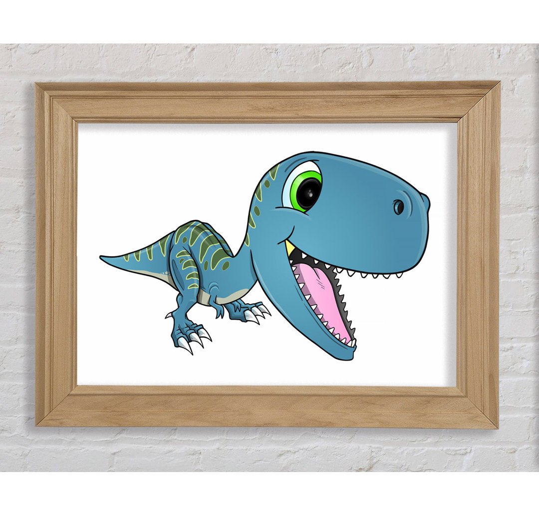 Happy Dinosaurier - Einzelner Bilderrahmen Kunstdrucke