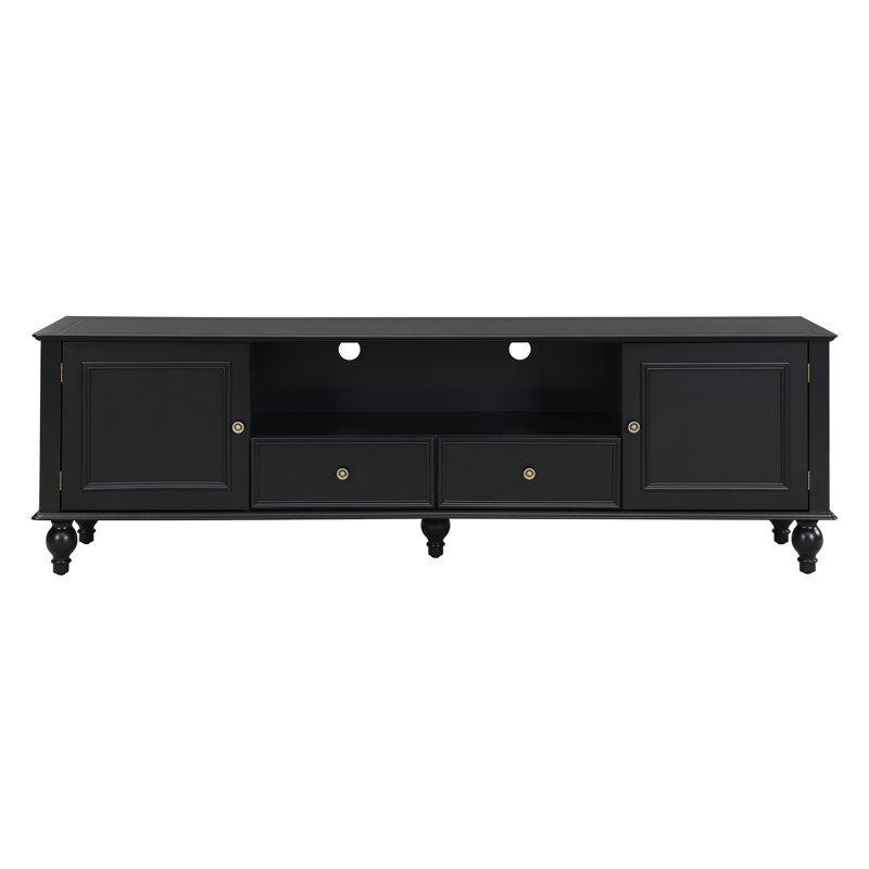U-Can 70.9'' Modern Tv Stand For Tvs Up To 80 Inches, Entertainment Center With Open Compartment, Tv Storage Cabinet With 2 Drawers, 2 Cabinets And 5 Solid Legs For Living Room