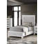 Lit de style contemporain contemporain de 1 lit simple de couleur blanche Magnifique tête de lit à panneau imitation marbre FB Furniture
